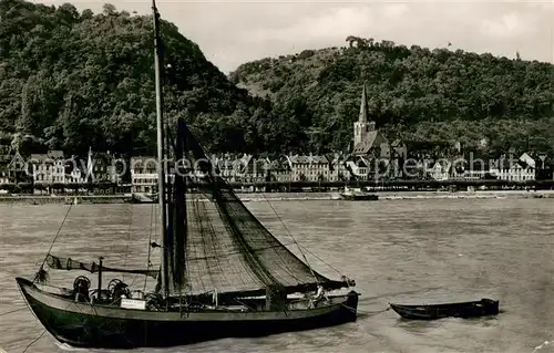 AK / Ansichtskarte St_Goar Partie am Rhein Fischkutter St_Goar