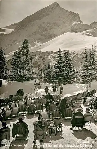 AK / Ansichtskarte Garmisch Partenkirchen Kreuzeckhaus mit Alpspitze Garmisch Partenkirchen