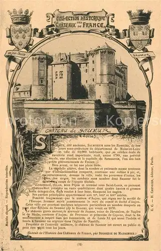 AK / Ansichtskarte Saumur Chateau Collection Historique Chateaux de la France Saumur
