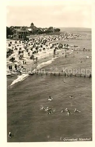 AK / Ansichtskarte Niendorf_Ostseebad Fliegeraufnahme Strand Niendorf_Ostseebad