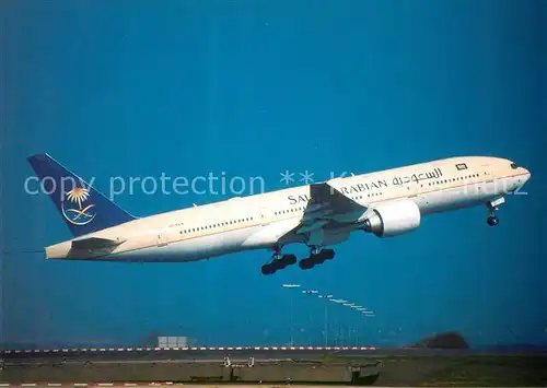 AK / Ansichtskarte Flugzeuge_Zivil Saudi Arabian Airlines B777 268 HZ AKA  Flugzeuge Zivil