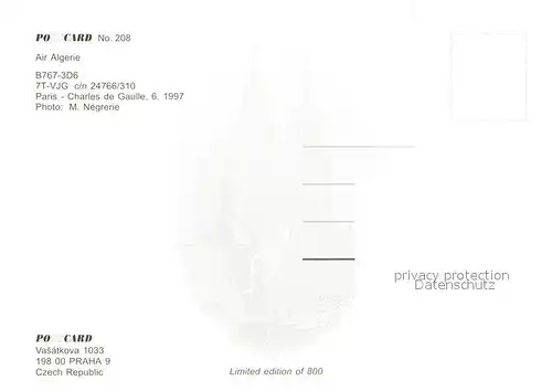 AK / Ansichtskarte Flugzeuge_Zivil Air Algerie B767 3D6 7T VJG c n 24766 310 Flugzeuge Zivil