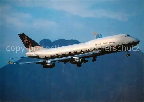 AK / Ansichtskarte Flugzeuge_Zivil British Asia Airways B747 436 G BNLZ c n 27091 964 Flugzeuge Zivil