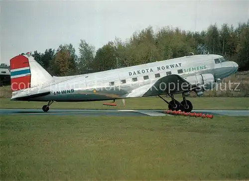 AK / Ansichtskarte Flugzeuge_Zivil Dakota Norway DC3C LN WND c n 11750 Flugzeuge Zivil