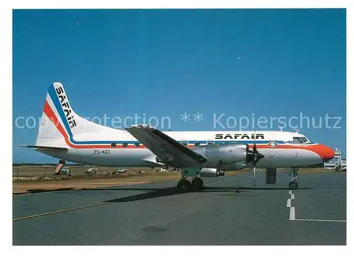 AK / Ansichtskarte Flugzeuge_Zivil Safair Lines CV 580 ZS KEI c n 141 Flugzeuge Zivil