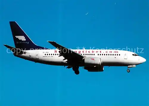 AK / Ansichtskarte Flugzeuge_Zivil Stelingticket.com B 737 7L9 OY MRK c n 28012 Flugzeuge Zivil