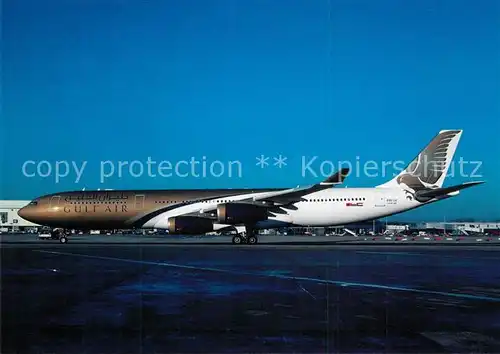 AK / Ansichtskarte Flugzeuge_Zivil Gulf Air Airbus 340 313 A40 LH c n 215 Flugzeuge Zivil