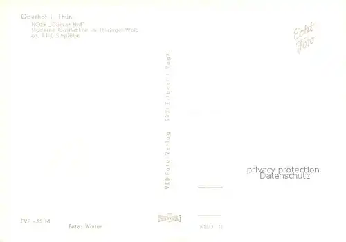 AK / Ansichtskarte Oberhof_Thueringen Oberer Hof  Oberhof Thueringen