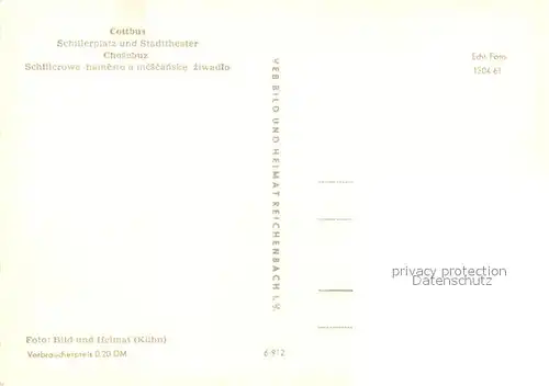AK / Ansichtskarte Cottbus Schillerplatz Stadttheater  Cottbus