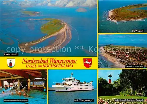 AK / Ansichtskarte Wangerooge_Nordseebad Fliegeraufnahme MS Wangerooge Leuchtturm  Wangerooge_Nordseebad