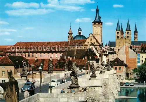 AK / Ansichtskarte Wuerzburg Alte Marienbruecke Dom Wuerzburg