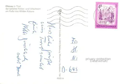 AK / Ansichtskarte Ellmau_Tirol mit Wildem Kaiser Ellmau Tirol