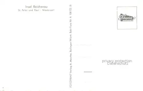 AK / Ansichtskarte Niederzell_Reichenau St Peter und Paul Kirche Ruderboote Bodensee Niederzell Reichenau