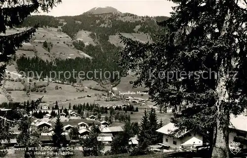 AK / Ansichtskarte Bichling_Westendorf Panorama Luftkurort mit Hoher Salve Kitzbueheler Alpen 