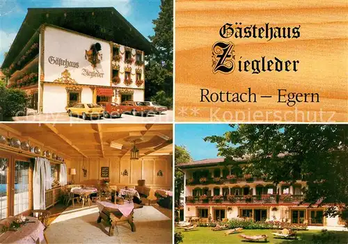 AK / Ansichtskarte Rottach Egern Gaestehaus Ziegleder Gaststube Liegewiese Rottach Egern