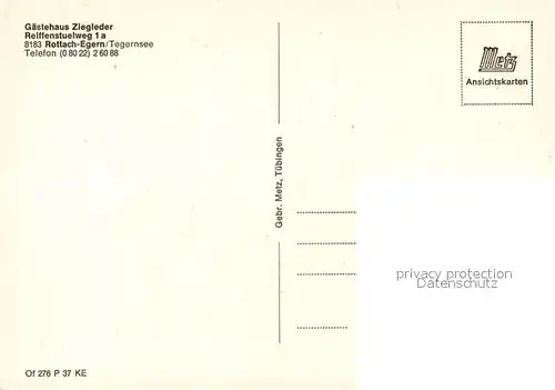 AK / Ansichtskarte Rottach Egern Gaestehaus Ziegleder Gaststube Liegewiese Rottach Egern