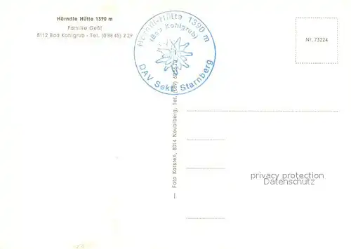 AK / Ansichtskarte Bad_Kohlgrub Hoerndle Huette Berggaststaette Fernsicht Alpenpanorama Bad_Kohlgrub