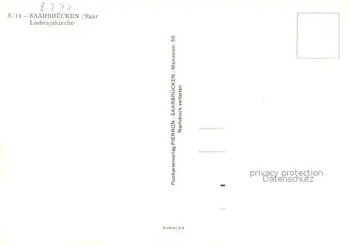 AK / Ansichtskarte Saarbruecken Ludwigskirche Saarbruecken