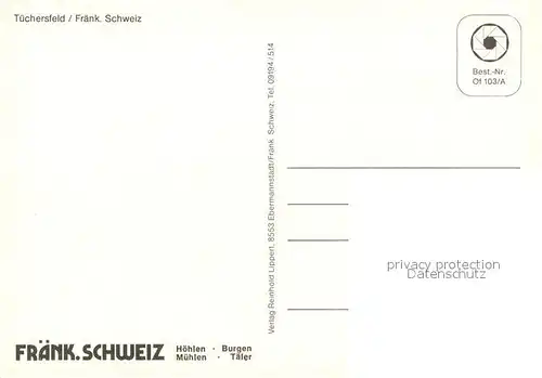 AK / Ansichtskarte Tuechersfeld Ortsmotiv mit Felsen Fraenkische Schweiz Tuechersfeld