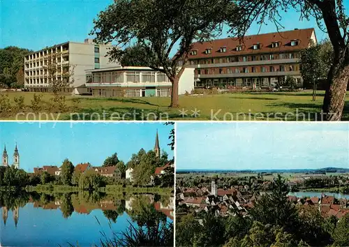 AK / Ansichtskarte Bad_Waldsee Sanatorium Maximilianbad Partie am See Panorama Bad_Waldsee