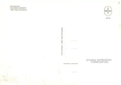 AK / Ansichtskarte Bad_Waldsee Sanatorium Maximilianbad Partie am See Panorama Bad_Waldsee
