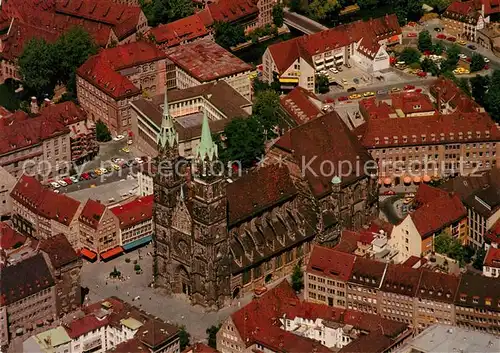 AK / Ansichtskarte Nuernberg St Lorenzkirche Fliegeraufnahme Nuernberg