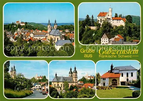 AK / Ansichtskarte Goessweinstein Ortsansicht mit Basilika und Burg Goessweinstein