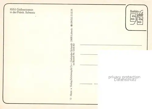 AK / Ansichtskarte Goessweinstein Ortsansicht mit Basilika und Burg Goessweinstein