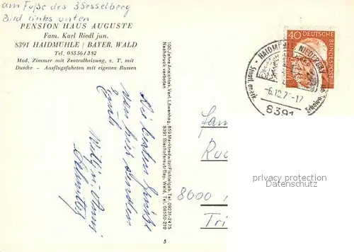 AK / Ansichtskarte Haidmuehle Pension Haus Auguste Panorama Bayerischer Wald Sommer und Winterimpressionen Haidmuehle
