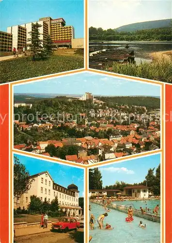 AK / Ansichtskarte Friedrichroda FDGB Erholungsheime Gondelteich Adolphsblick Schwimmbad Freibad Friedrichroda