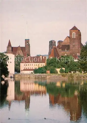 AK / Ansichtskarte Wroclaw Widok znad Odry Gotyckie koscioly Blick ueber die Oder Kirchen Wroclaw