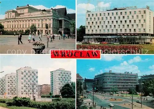 AK / Ansichtskarte Wroclaw Gmach Opery Hotel Panorama Ulica Jozefa Wieczorka Powszechny Dom Towarowy Wroclaw