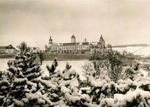 AK / Ansichtskarte Wuerzburg Winterpanorama Festung Marienberg Wuerzburg