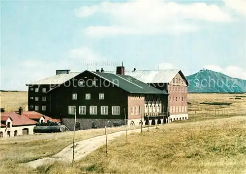 AK / Ansichtskarte Schneekoppe_Snezka Lucni bouda horska chata Wiesenbaude Schneekoppe Snezka