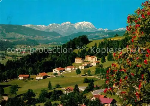 AK / Ansichtskarte Oberstaufen Kuranstalt Malas Landschaftspanorama Allgaeuer Alpen Oberstaufen