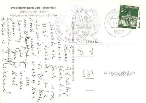 AK / Ansichtskarte Bad_Reichenhall Berghotel Predigtstuhl Winterlandschaft Alpen Bad_Reichenhall