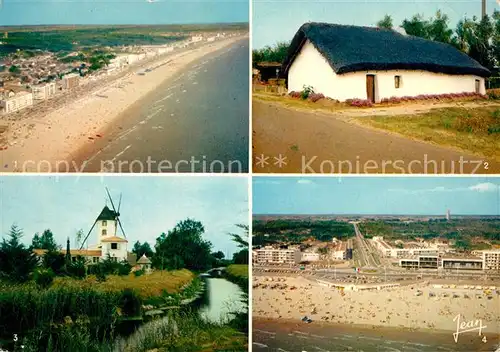 AK / Ansichtskarte Saint_Jean_de_Monts Vue aerienne de la plage Bourrine Moulin dans le marais Saint_Jean_de_Monts