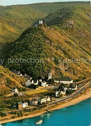 AK / Ansichtskarte Kamp Bornhofen Burg Sterrenberg Burg Liebenstein Fliegeraufnahme Kamp Bornhofen