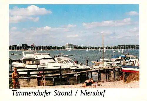 AK / Ansichtskarte Niendorf_Ostseebad Seglerhafen Strand Blick auf Timmendorfer Strand Niendorf_Ostseebad