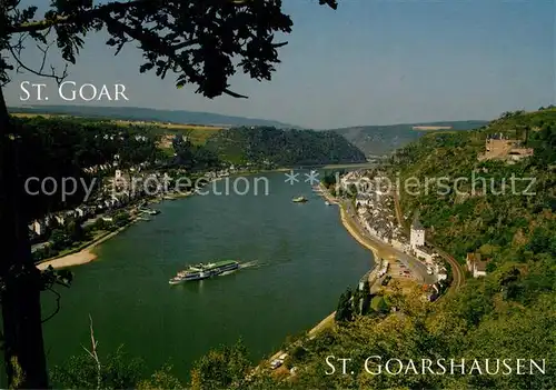 AK / Ansichtskarte St_Goarshausen Panorama Rheintal St Goar Burg Rheinfels Burg Katz St_Goarshausen
