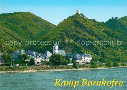 AK / Ansichtskarte Kamp Bornhofen Blick ueber den Rhein Kloster Bugen Die feindlichen Brueder Kamp Bornhofen