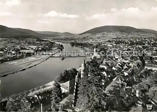 AK / Ansichtskarte Miltenberg_Main Panorama Blick vom Bergfried ins obere Maintal mit Buergstadt Miltenberg Main