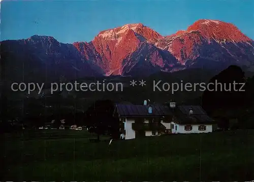 AK / Ansichtskarte Schoenau_Berchtesgaden Alpengluehen am Kehlstein Hoher Goell Brett Berchtesgadener Alpen Schoenau Berchtesgaden