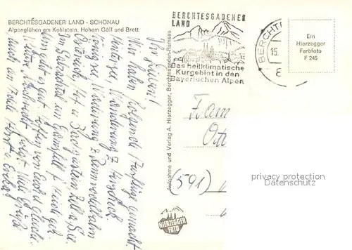 AK / Ansichtskarte Schoenau_Berchtesgaden Alpengluehen am Kehlstein Hoher Goell Brett Berchtesgadener Alpen Schoenau Berchtesgaden