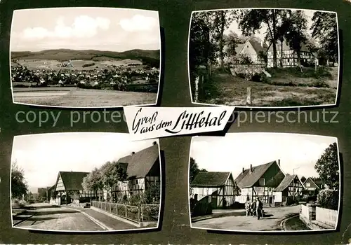 AK / Ansichtskarte Littfeld_Westfalen Ortsansichten Fachwerkhaeuser Landschaftspanorama Littletal Littfeld_Westfalen