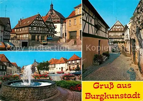AK / Ansichtskarte Burgkunstadt Marktplatz Fachwerkhaeuser Altstadt Brunnen Burgkunstadt