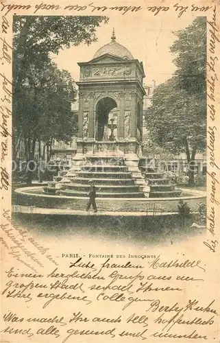 AK / Ansichtskarte Paris Fontaine des Innocents Paris