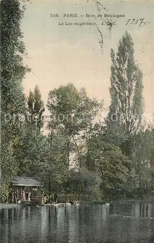 AK / Ansichtskarte Paris Bois de Boulogne Lac superieur Paris