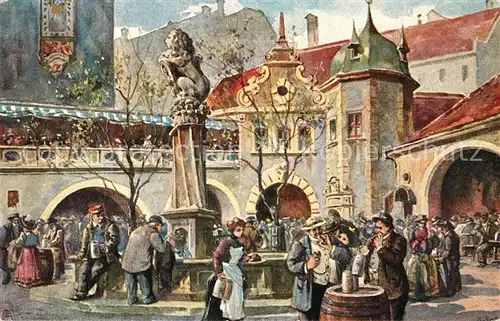 AK / Ansichtskarte Muenchen Kneipphof im Koeniglichen Hofbraeuhaus Muenchen