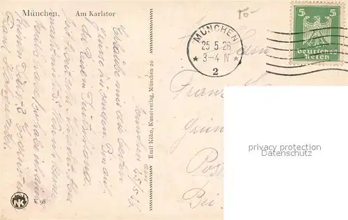 AK / Ansichtskarte Muenchen Karlstor Pferdekutsche Muenchen